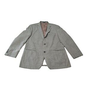 American Living Gray Sport Coat Silk Wool 2 button Plaid Men's Blazer Size 46R